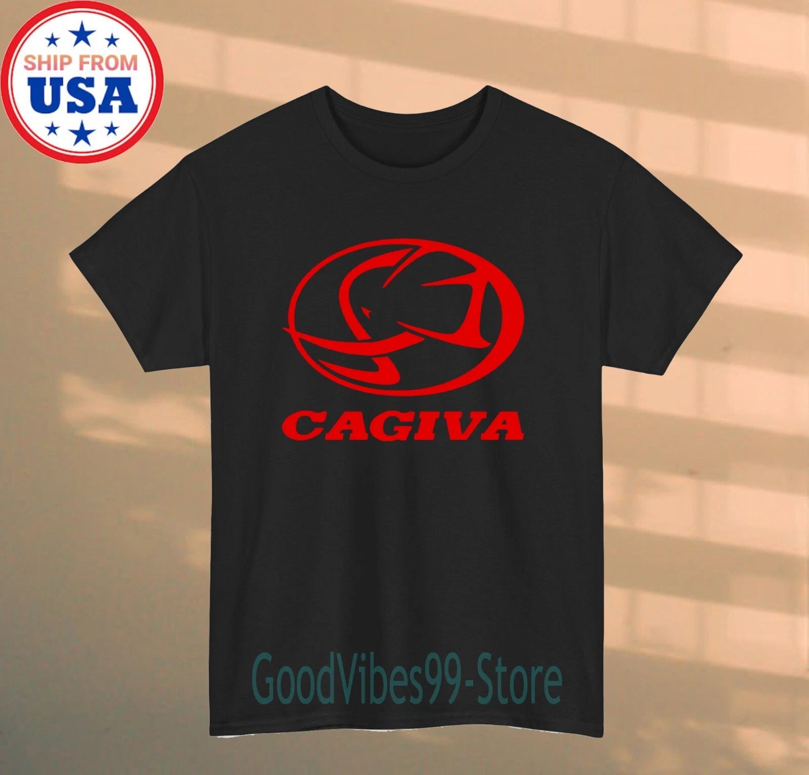 Cagiva Motorcycle Men's Black Size S-5XL