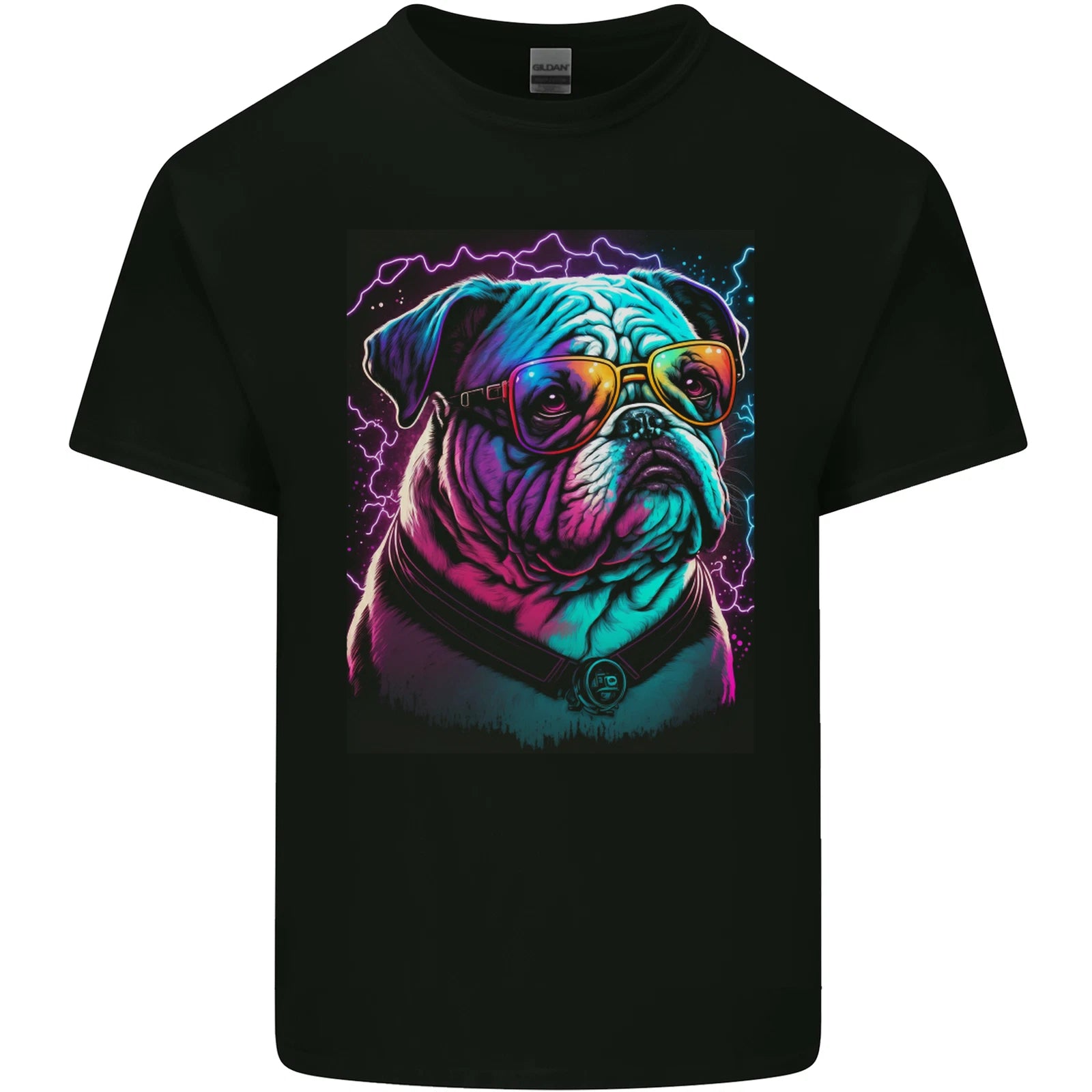 A Cool Bulldog With Glasses Dog Mens Light Cotton T-Shirt
