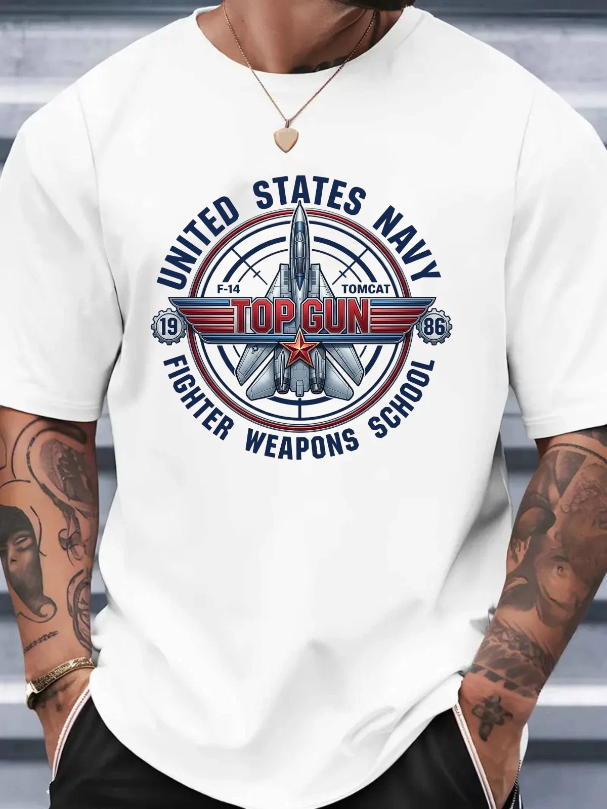 Top Gun Fighter Weapons School T Shirt United States Navy F14 Tomcat Tee