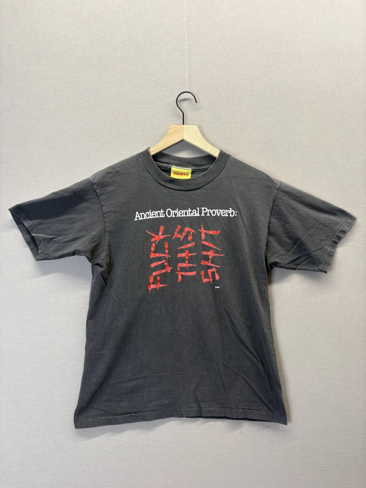Vintage Lake Street Mens Ancient Oriental Proverb Japanese Style Black Size L