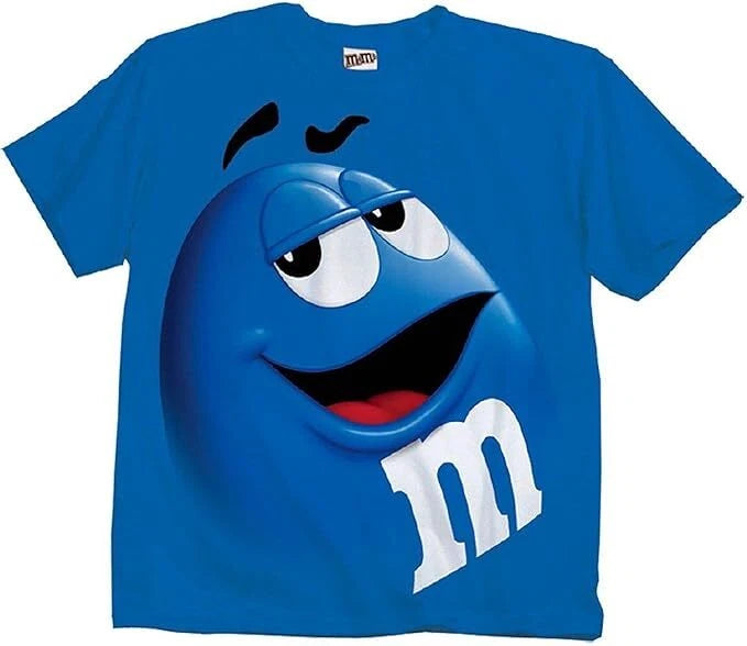 M&M's Candy Silly Halloween Character Face T-Shirt Graphic Tee for Candy Lovers