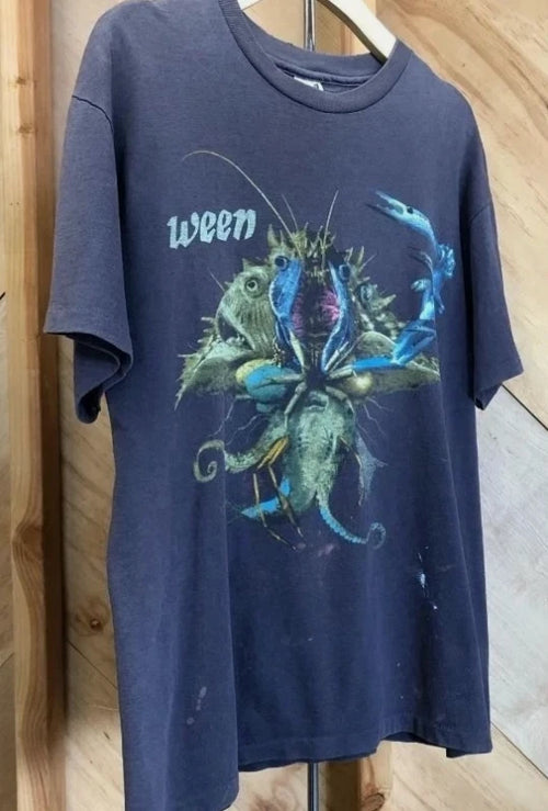 090s Ween The Mollusk Tour Shirt Navy Short Sleeve T shirt Classic style S-5XL