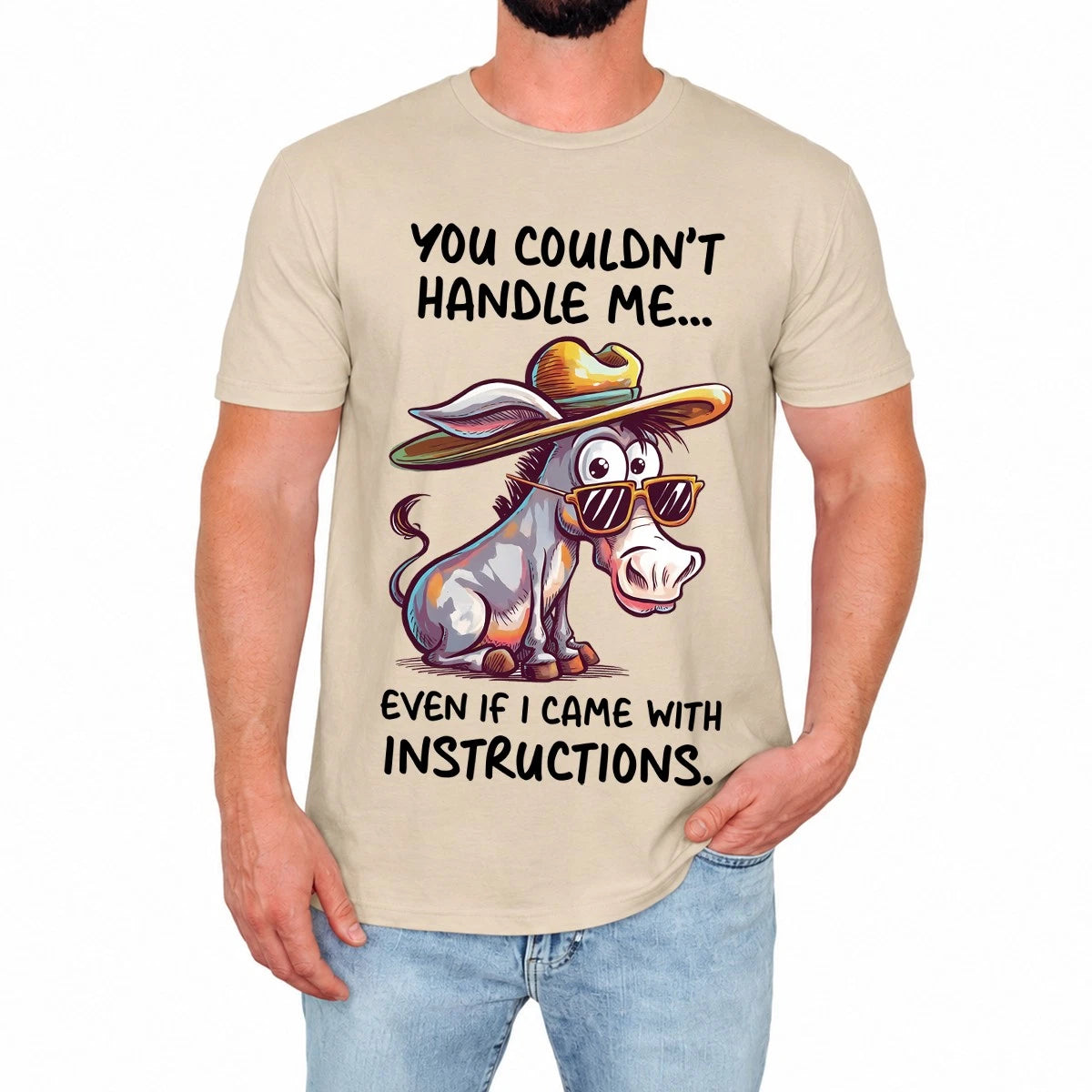 Funny Donkey Mens T-Shirt You Couldnt Handle Me Cute Cartoon Humour Gift