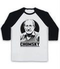 CHOMSKY NOAM FATHER MODERN LINGUISTICS CHOMSKY TRIBUTE 3/4 SLEEVE BASEBALL TEE