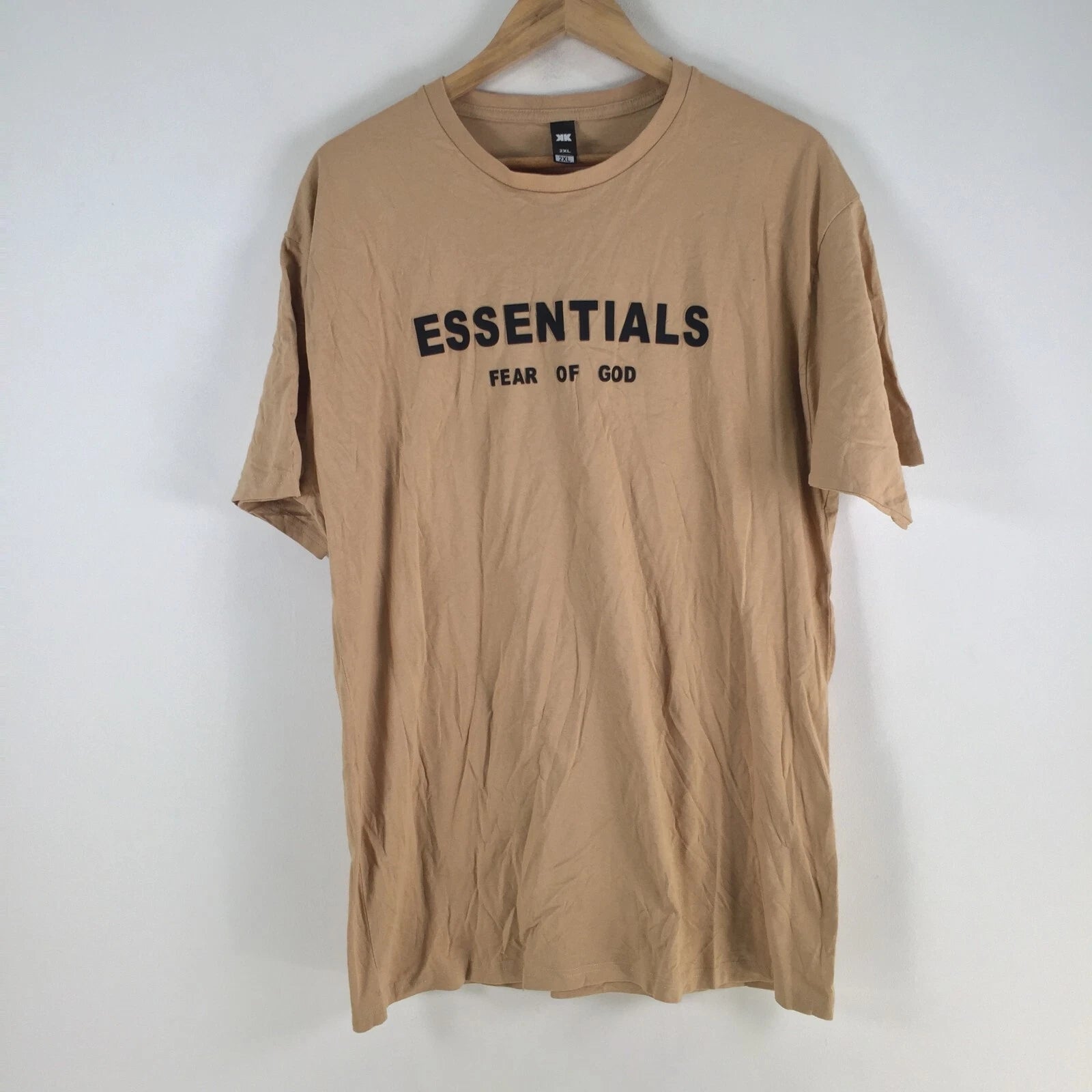 Unbranded mens t shirt size XL slim fit brown short sleeve crew neck  092461