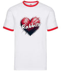 Love Heart Rabbits - Mens Ringer - Dutch Holland Dwarf Lop Rabbit Pet Cute
