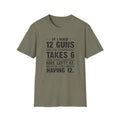 If I Had 12 Guns Funny Text T-Shirt | Political Statement Tee