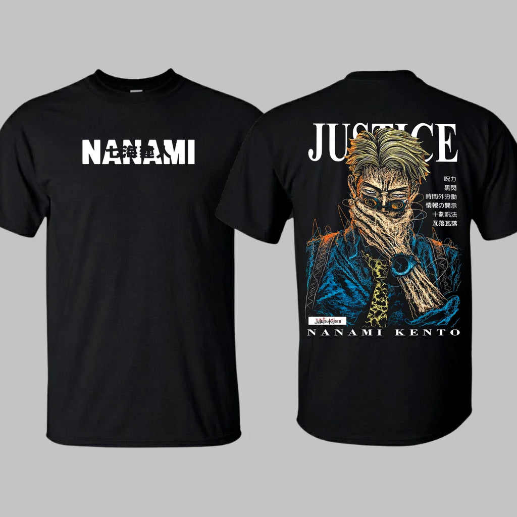 Nanami Kento Shirt Heavy Cotton Acid Washed Tee Jujutsu Kaisen Anime Graphic Top