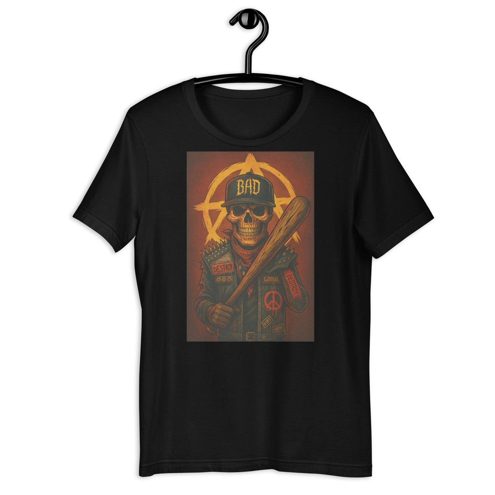Bad Skull Punk T-Shirt Anarchy Streetwear Graphic Tee