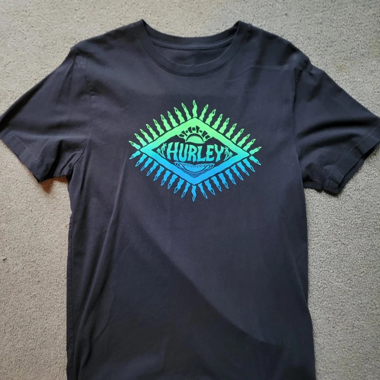 Hurley black and blue cotton tee