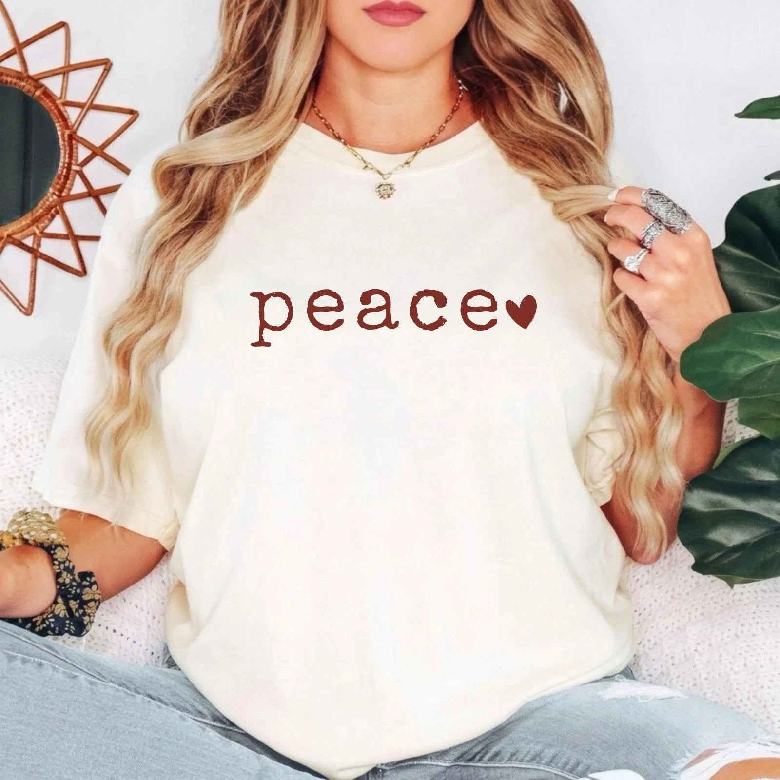 Peace Shirt | Minimalist Typewriter Font Bella Canvas Tee | Simple Inspirational