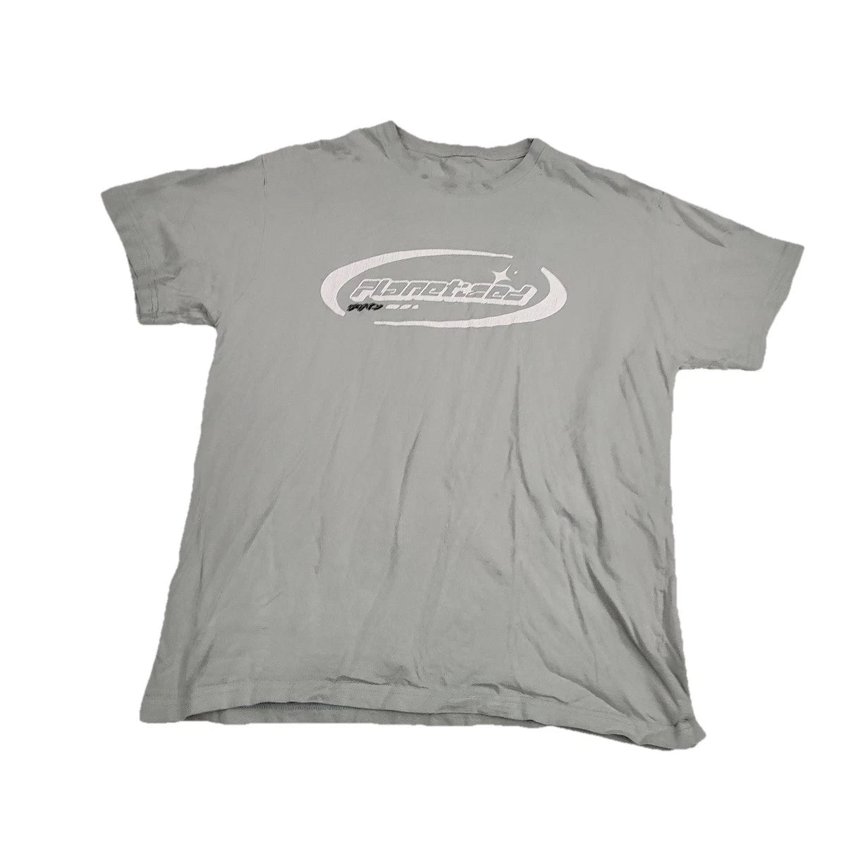 Shirt Mens Medium Gray Short Sleeve Crew Neck Cotton Graffiti Graphic Tee Urban
