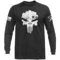 Skull US Flag American Pride Warrior Patriotic Military Long Sleeve