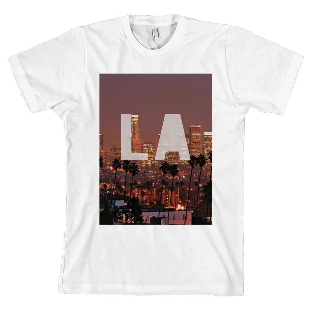 LA Los Angeles City Skyline Bella+Canvas T Shirt Fashion Tee NEW