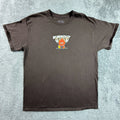 12oz Club Burnout Tee L Brown Cotton Crew Neck Fire Graphic Streetwear