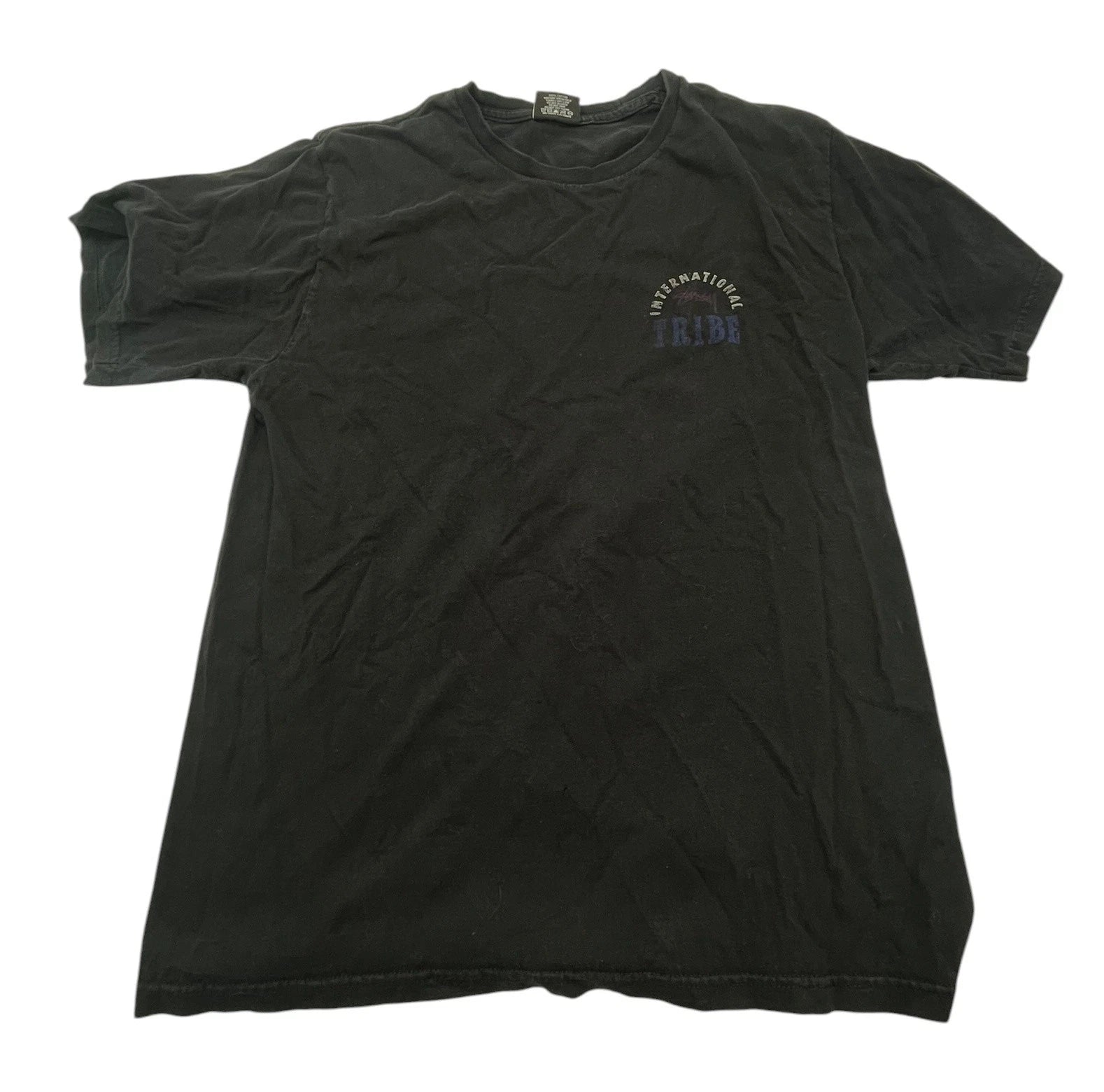 Vintage Stüssy International Tribe Graphic T-Shirt Black Men's Size M