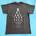Balenciaga Paris France Since 1917 Distressed Black T-Shirt Size 1 Small