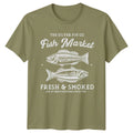 The Silver Fin Co Fish Market Seafood Mens T-Shirt Vintage Graphic Tee