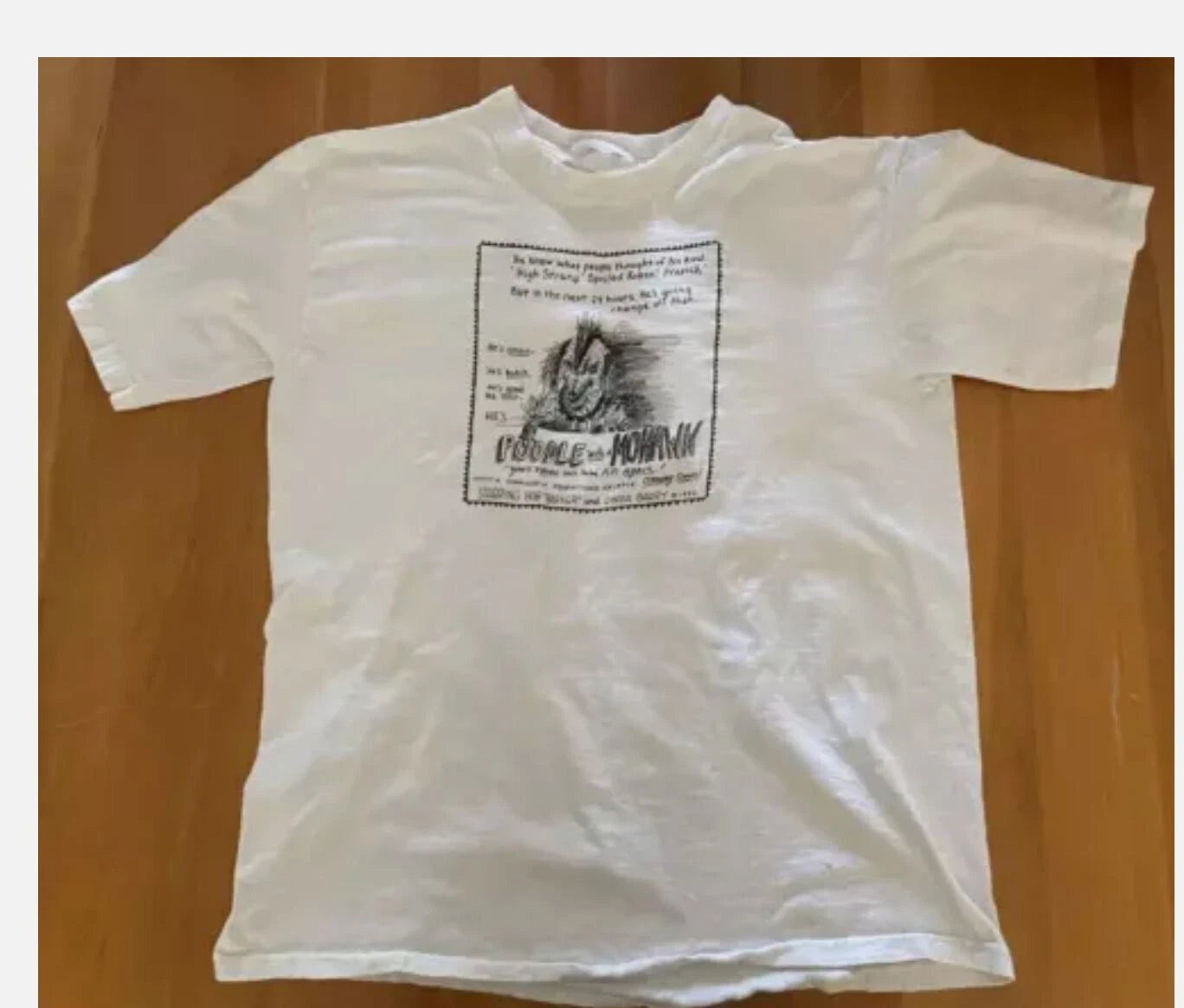 Vintage T-SHIRT POODLE WITH A MOHAWK 1985 LYNDA BARRY Cartoonist FRENCH S-5XL