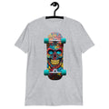 Urban Streetwear Skateboard Skull Graphic Men's Cotton T-Shirt | Edgy Colorful