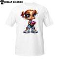 Streetwear Girl With Heart T-Shirt – Urban Cartoon Art Tee For Hip Hop Fans
