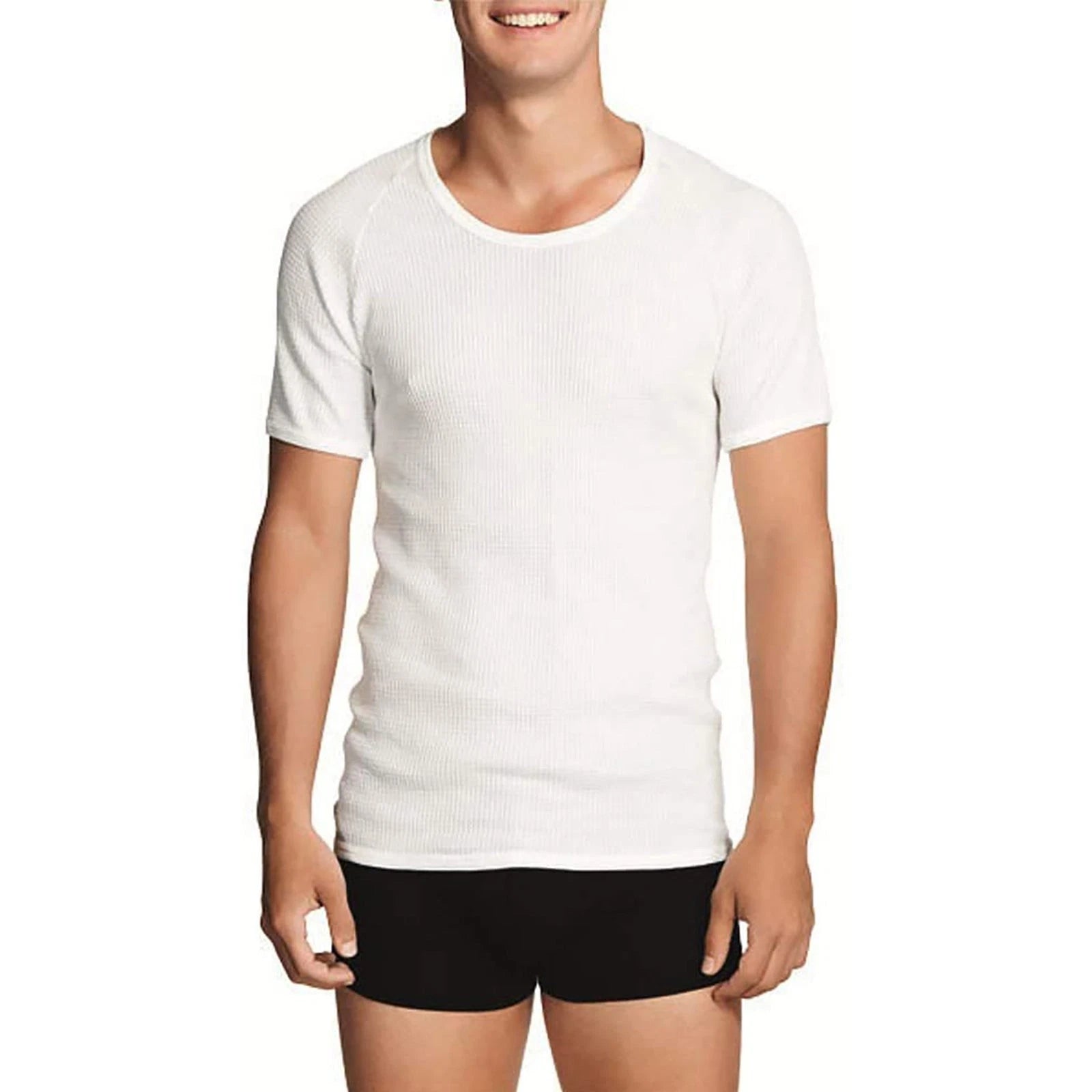 AU Bonds Holeproof Aircel Thermal Mens T-shirt Short Sleeve Tee Top MYQ31A White
