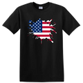 American Flag Splatter Art T Shirt for Patriotic Events Freedom Tee