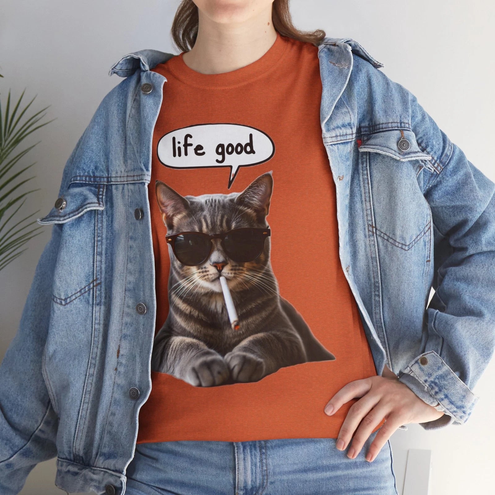 Cool Cat Life Good Tee, Fun Unisex T-Shirt, Hipster Cat Shirt
