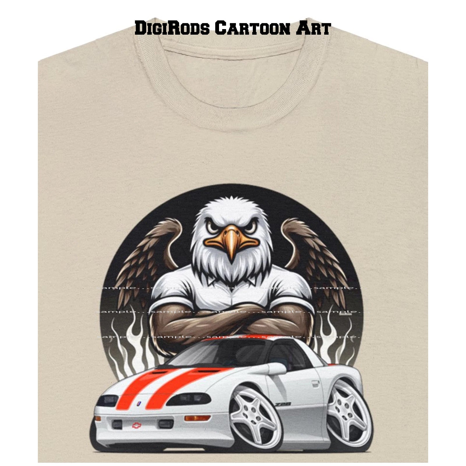 Camaro Z28 1997 30th Anniversary Model Eagle Art DigiRods Cartoon Car T Shirt