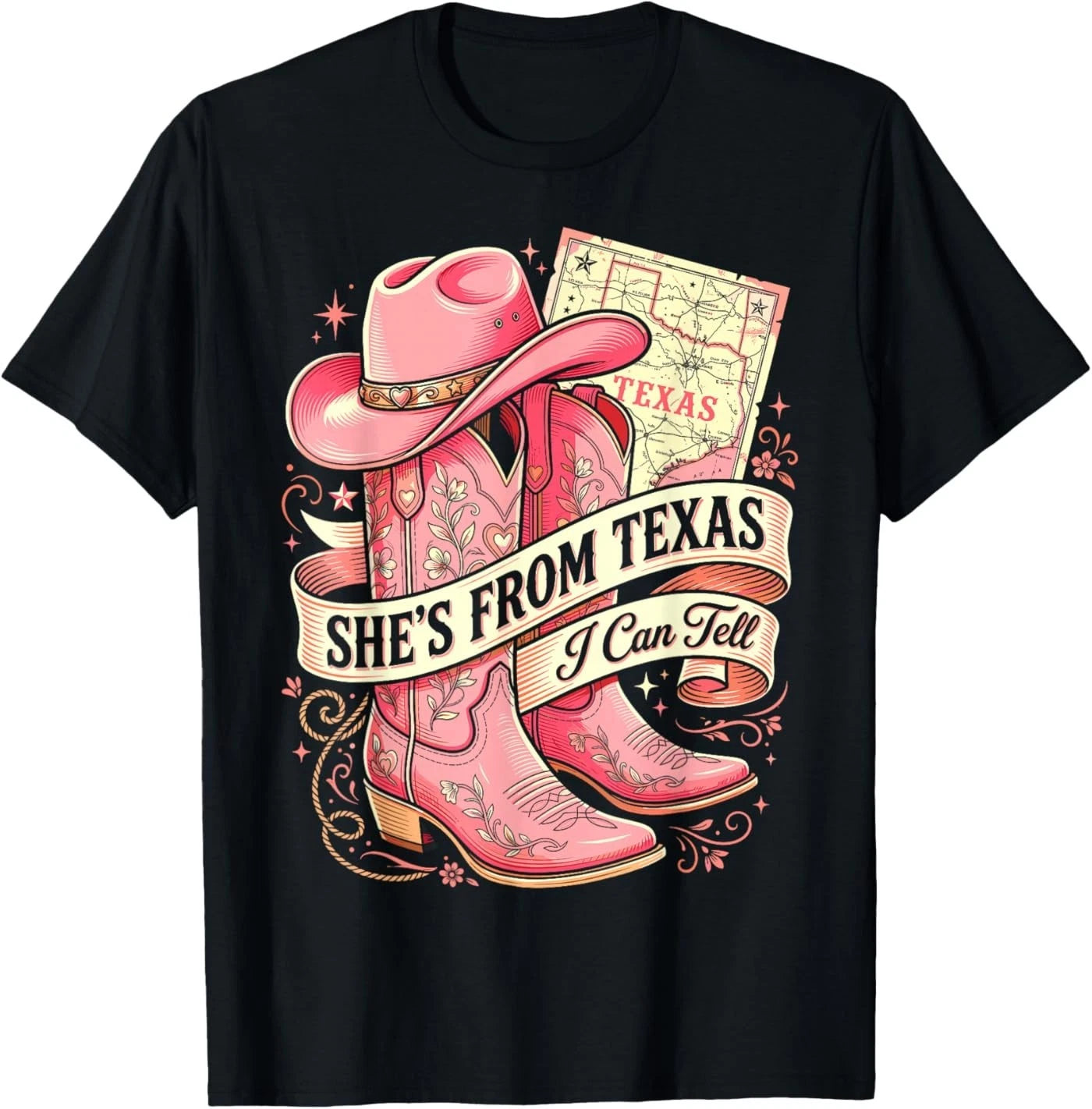 She's from Texas I Can Tell Cowboy Boots Hat Texas's Girl T-Shirt