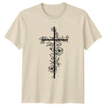 Faith Hope Love Floral Cross T-Shirt Christian Easter Gift For Him And Her
