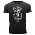 Neverless® men's T-shirt vintage shirt print shirt anchor motif women's motif high