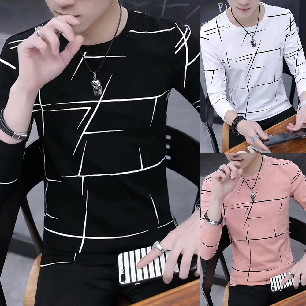 Streetwear Men T-Shirt Blouse Slim Fit Spring Clothing Summer T Print Tops
