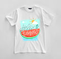 Custom Hello Summer Graphic T-shirt Design Unisex Jersey Short Sleeve Tee