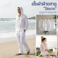 Thai Northern Shirt Long Sleeve Woman Man Head Hoodies Cotton Unisex Veil Cap