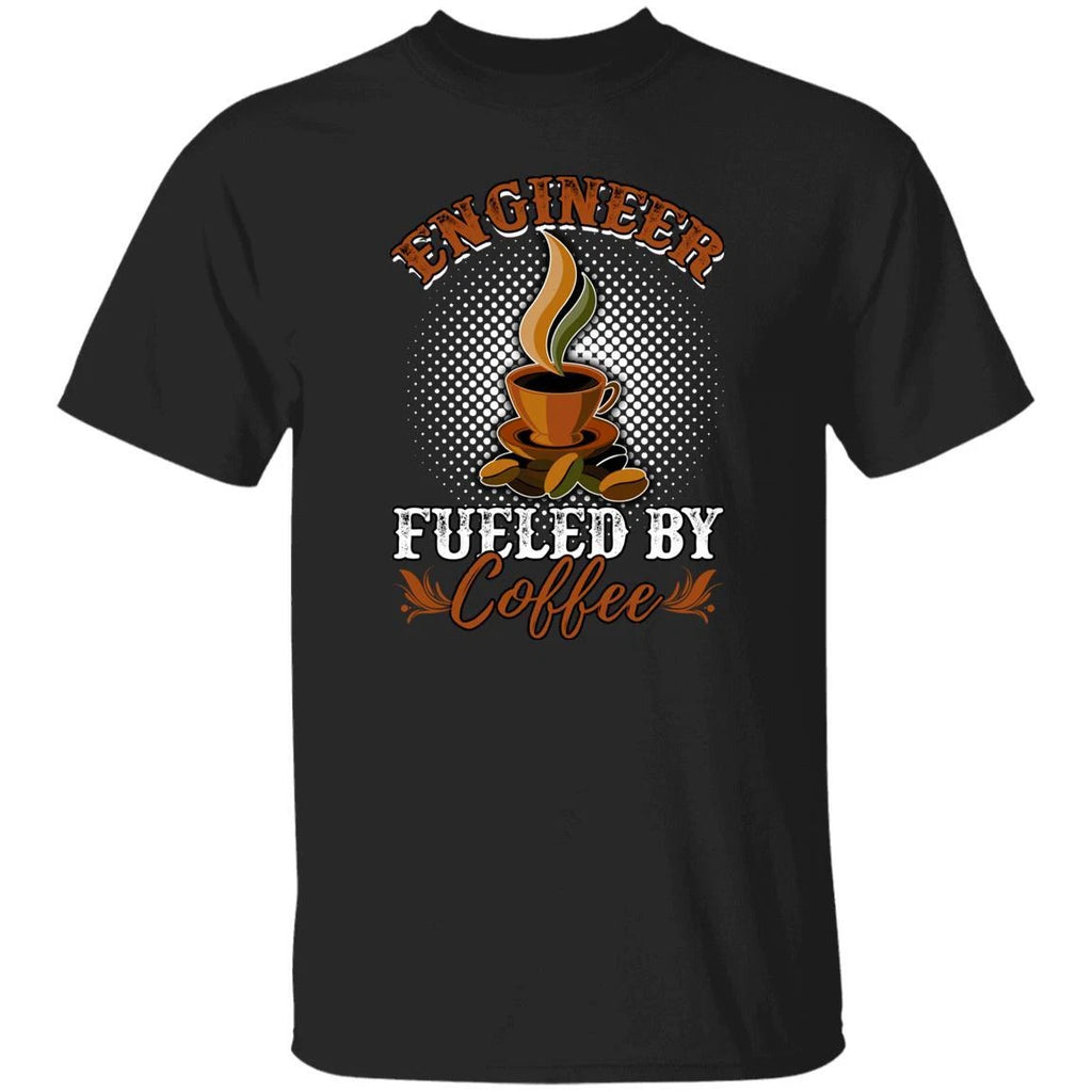 Engineer fueled by coffee Unisex shirt gift chemical engineer tee black navy