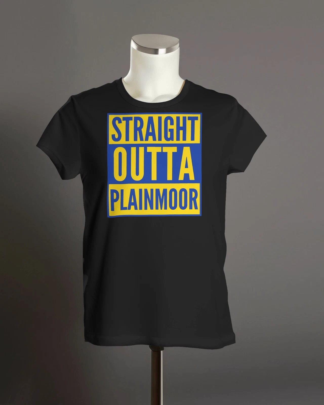 Straight Outta PLAINMOOR T-Shirt | Torquay United Gulls Devon TNT Yellow Blue