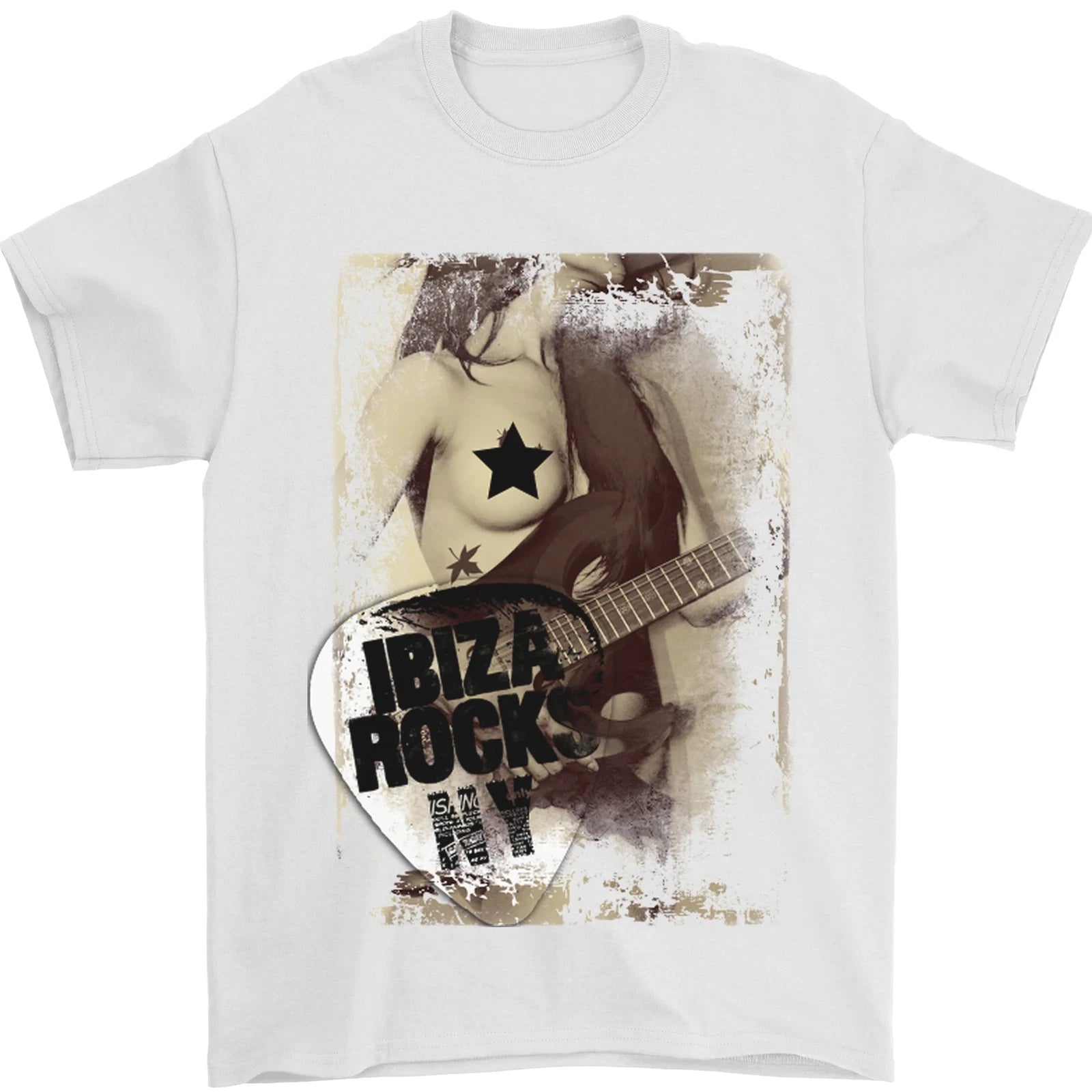 Ibiza Rocks Dance Music Mens T-Shirt 100% Cotton