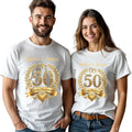 Personalized 50th Golden Anniversary Couple Matching T Shirts Custom Names Tee