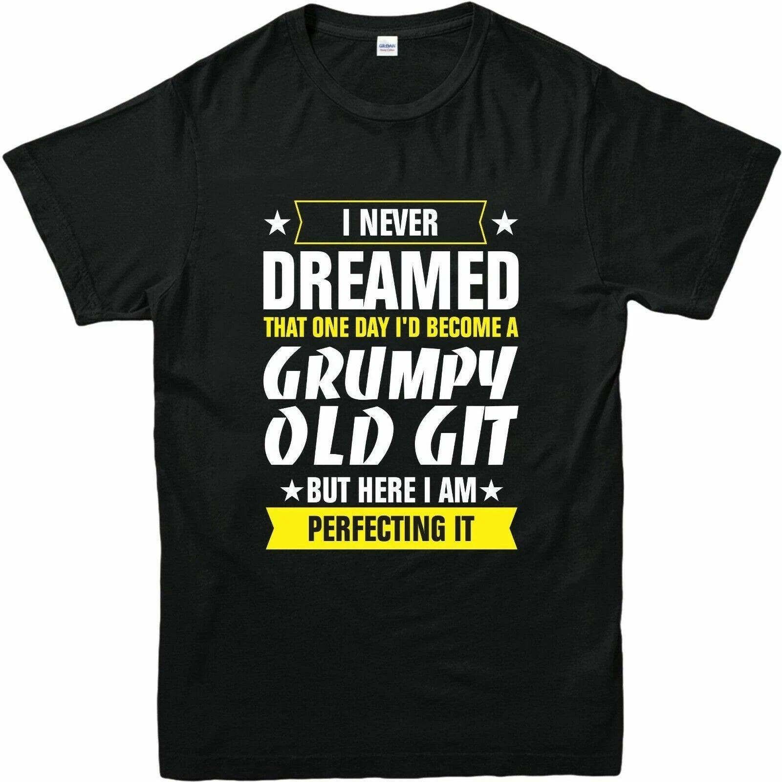 I NEVER DREAMED THAT ONE DAY I'D BECOME A GRUMPY OLD GIT Printed T Shirts Gift T