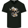 Wildlife Spring Skull Mens V-Neck Cotton T-Shirt
