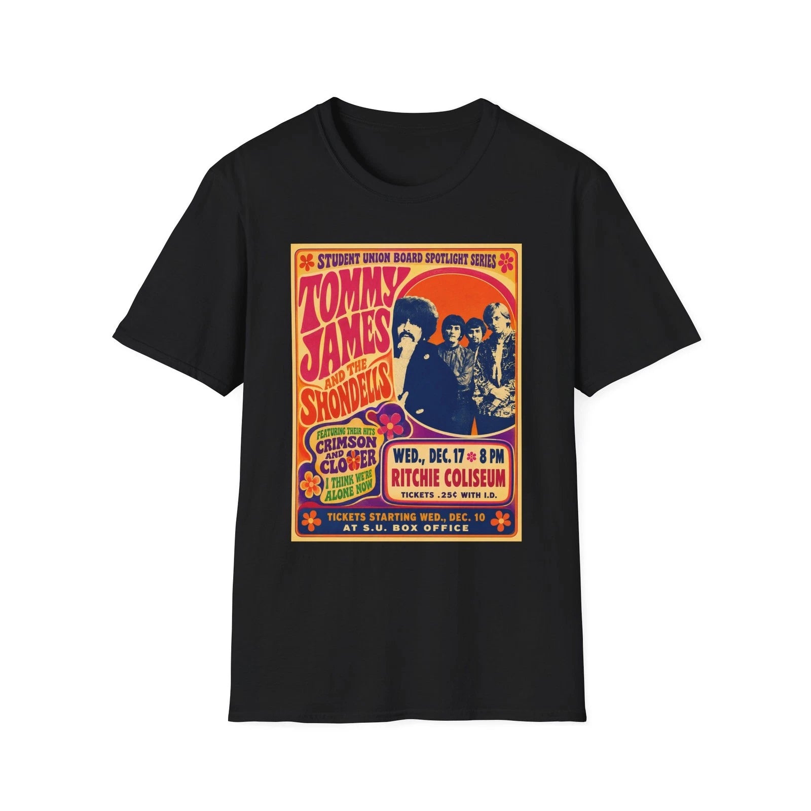 Tommy James Shondells fan fiction psychedelic band concert poster T-Shirt