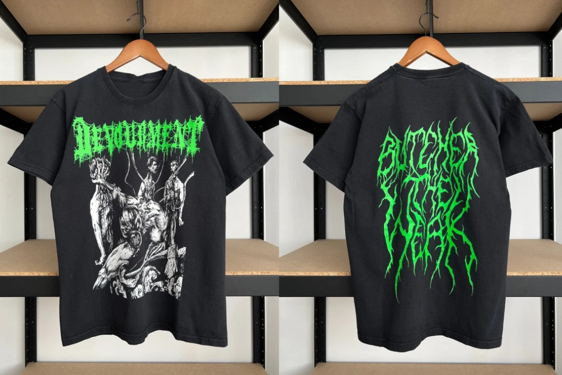 Vintage 2000s Devourment Butcher the Weak Death Metal Band T-shirt Sz S-5XL