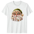Trendy Christmas Santa Face Green T-Shirt Santa Gift For Him And Her