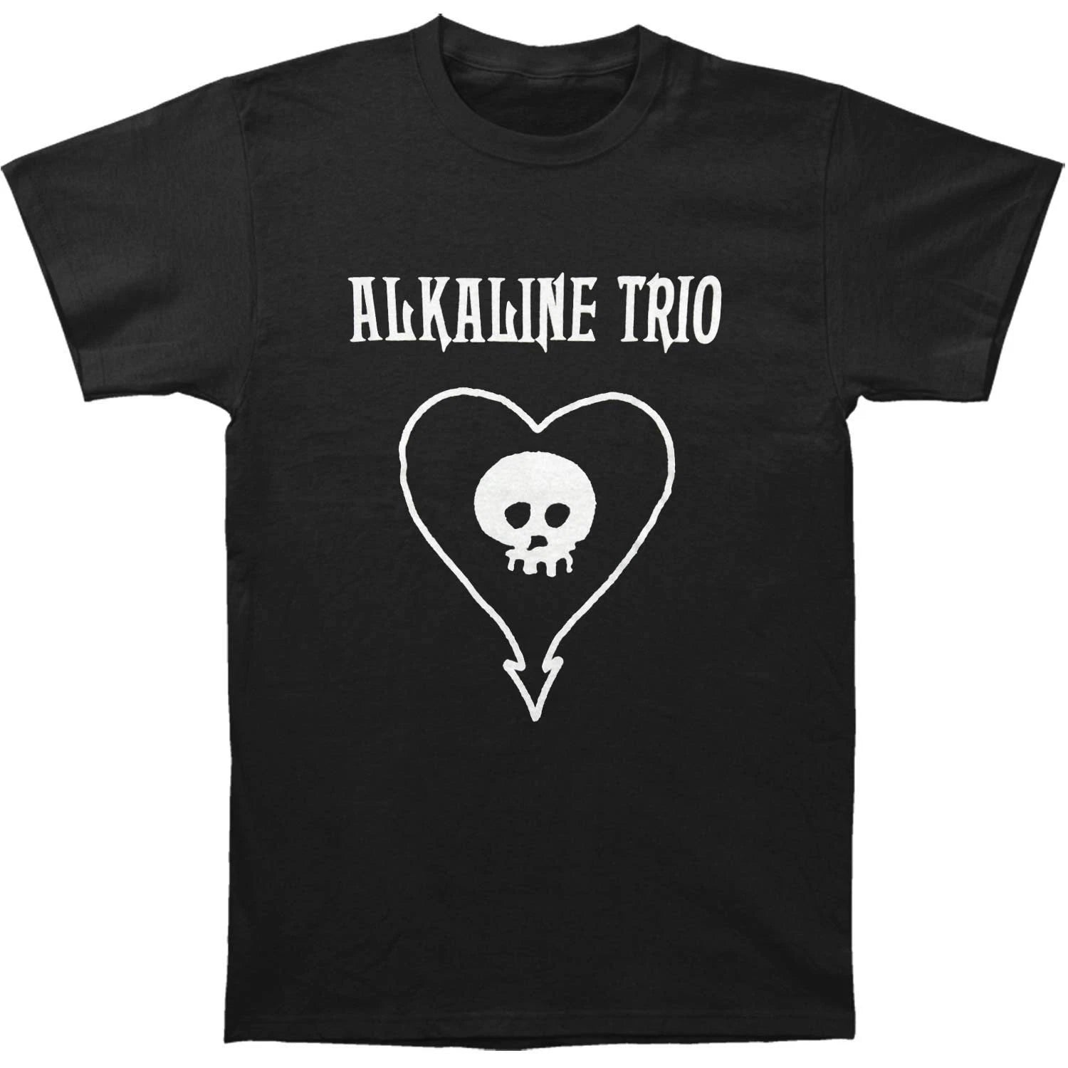 Authentic ALKALINE TRIO Simple Heart Skull Logo Punk Rock T-Shirt S-2XL NEW