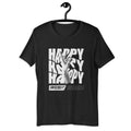 Trendy Happy Distorted Tee with Positive Design