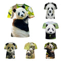 3D Print Women Men Short Sleeve T-shirt Casual Tee Cute Panda Animals Harajuku