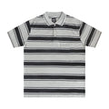 Men's Short Sleeve Polo Shirt with Stripes & Double Tipping Collar M-3XL 2409