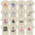 Coastal Living Floral Adult T-Shirt Nautical Summer Gift