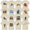 Retro Car And Motorbike Adult T-Shirt Motorcycling Car Lover Gift